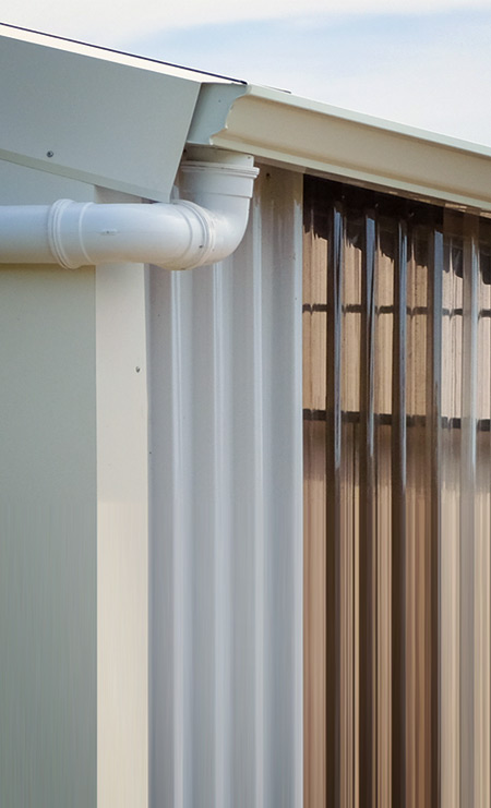 Commercial white aluminium Ogee gutter